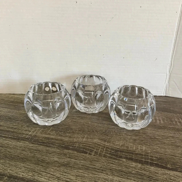 Vtg Glass Jack O’Lantern  Candle Holders - Picture 2 of 9